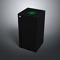 Modern Black Electronic Appliance With Top Grille Green Indicators And Compact Design