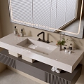 Modern Bathroom Cabinet Bathroom Counter Basin Bathroom Decoration Mirror Cabinet Sink 3d model