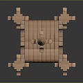 Wooden Castle Shape Building Blocks Construction Set With Tower And Wall Structures For Kids