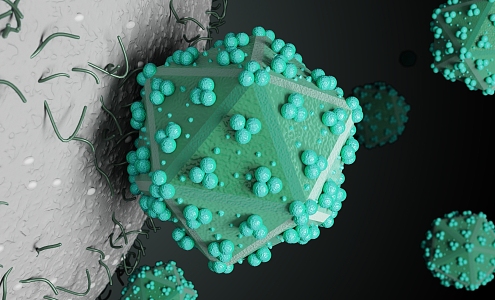 Modern Bacteria Virus Background Enterprise Commercial 3d model