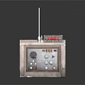Vintage Electronic Device With Red Display Screen Knobs Buttons And Antenna