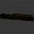 Dark Colored Wooden Stone Decorative Long Strip With Natural Texture And Gray Background