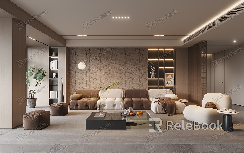 modern living room home living room model