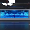 Hi Tech Digital Exhibition Hall With Interactive Large Screen And Futuristic Design 3d model