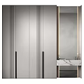 Elegant Modern Entryway Cabinet And Side Cabinet With Sleek Lines And Metal Handles Design