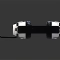 Sleek Modern Over Ear Headphones With White Black Design And Retractable Microphone