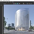 Hotel Office High-rise High-rise Street Perspective 3d model