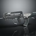 Modern Tactical Assault Rifle With Sleek Metal Finish And Ergonomic Grip Design