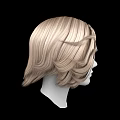 Game And Movie Character Blonde Wavy Hair Wig Model On Head Sculpture