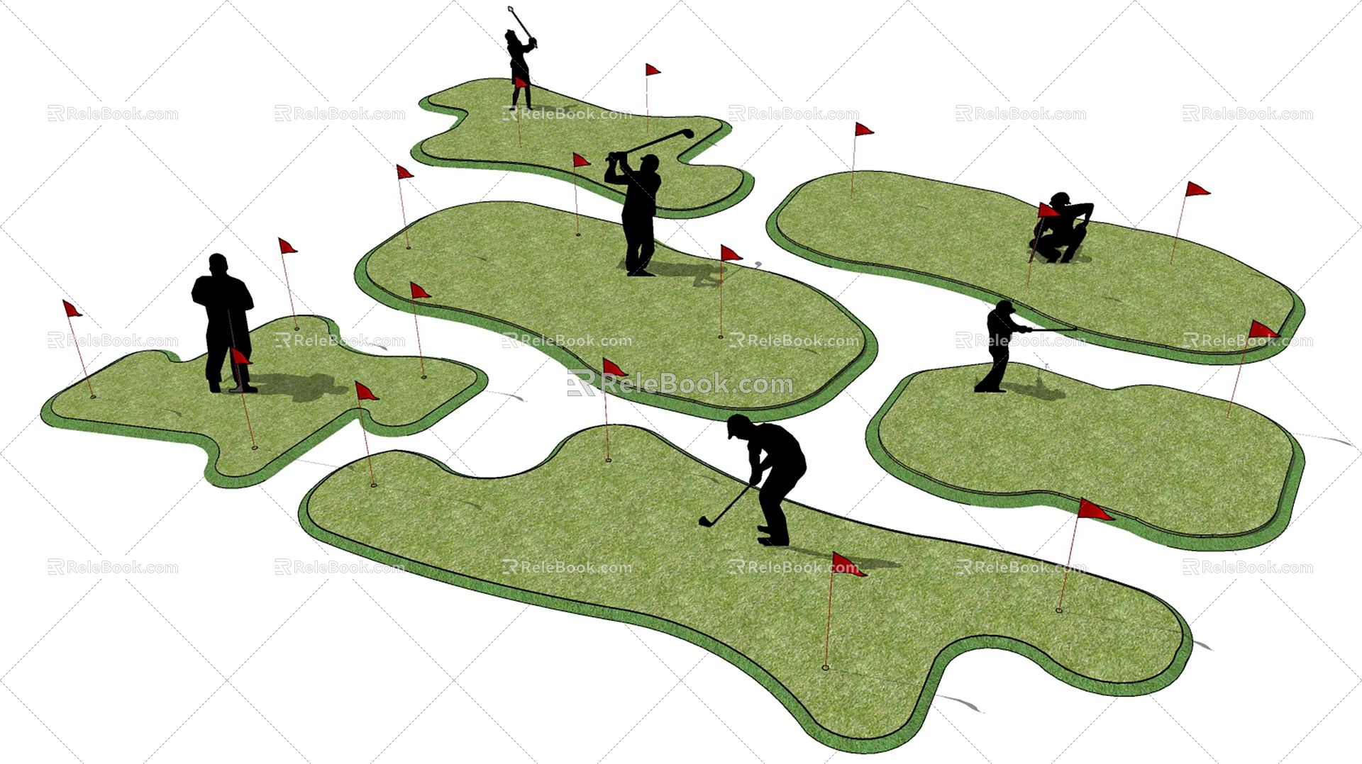 Modern Lawn Golf Course Green Lawn model