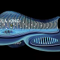Modern SEA KING Wave Shaped Blue Lighting Landmark Photo Check in Spot