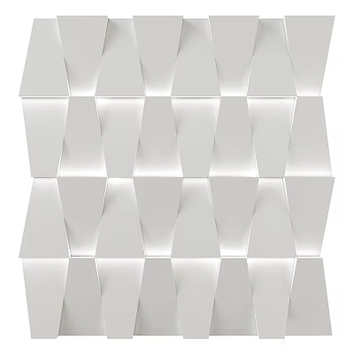 Modern Wainscoting With Geometric Design And Built In Lighting Fixtures 3d model