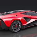 Red Sports Car With Modern Sleek Body Black Accents And Large Alloy Wheels