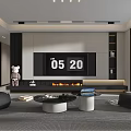 Modern Living and Dining Room Interior Design with Grey Sofa Coffee Table Rug and Artwork