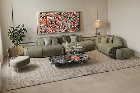 modern living room 3d model