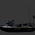 Tactical Patrol Jet Ski With Black Blue Color Scheme Seat Console Roof Antenna And Equipment