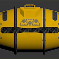 Yellow Textured Cylindrical Industrial Equipment With Metal Frame And Wheels