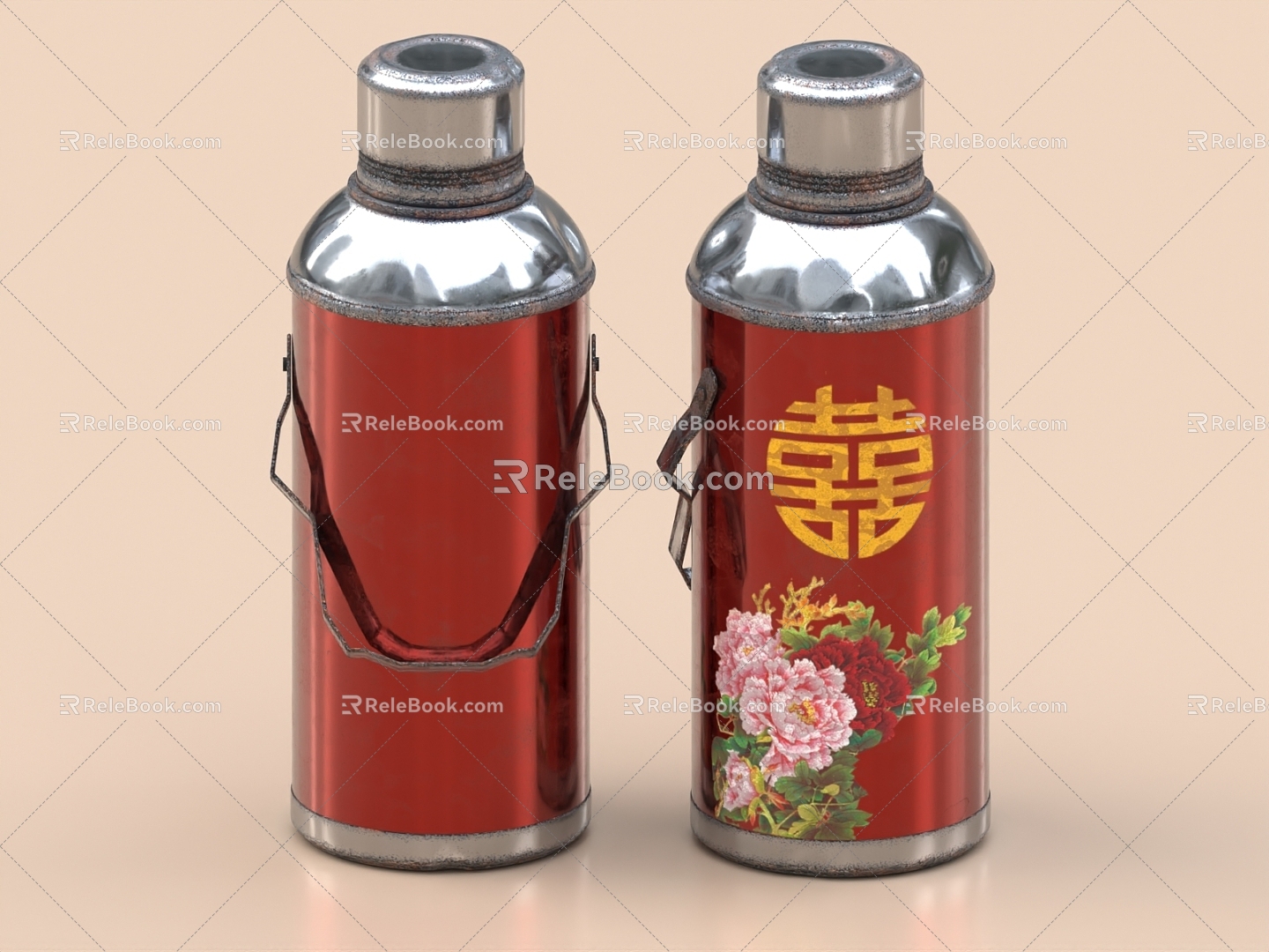 Open water bottle thermos retro water bottle old-fashioned water bottle always thermos thermos old-fashioned thermos 3d model