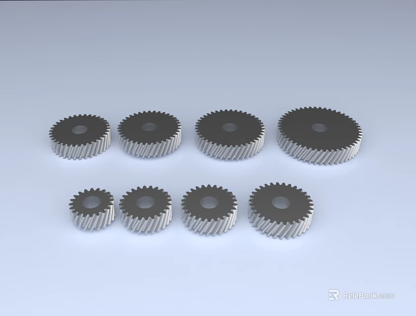 High Quality Hardware Tools Featuring Multiple Various Sizes Metal Gears 3d model 