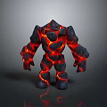 Unique Lava Stone Decorative Figure Featuring Red Lava Patterns And Textured Surface 3d model