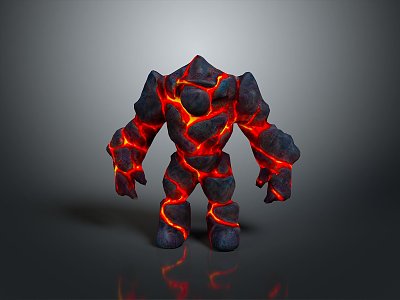 Stone Man Stone Element Stone Man Stone Monster Earth Elf Cartoon Stone Man Animation Stone Man 3d model