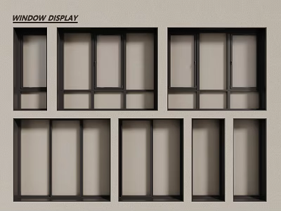 Casement Windows Display Featuring Various Modern Styles For Home Interior Design 3d model