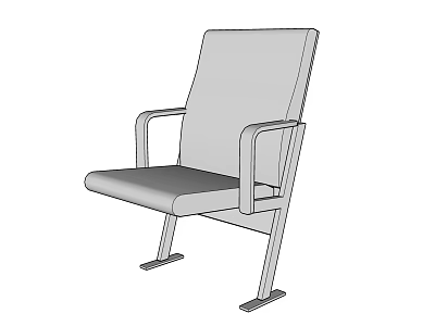 Simple Office Chair With Armrests Metal Frame And Comfortable Seat Design 3d model
