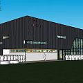 Free Grow Modern Building Exterior Design With Night Lighting And Landscaped Greenery
