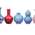 Colorful Ceramic Vases in Blue Red Light Blue Pink with Various Shapes for Home Decor