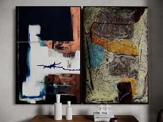 Quiet abstract painting, decorative painting, hanging painting 3d model