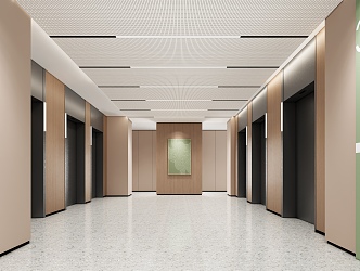 modern elevator hall hospital elevator hall 3d model