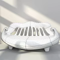 Stylish Modern Multi Person Sofa With Curved Design Leather Upholstery And Metal Legs