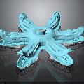 Blue Multi Armed Cosmic Structure For Space Exploration And Astronautics Research