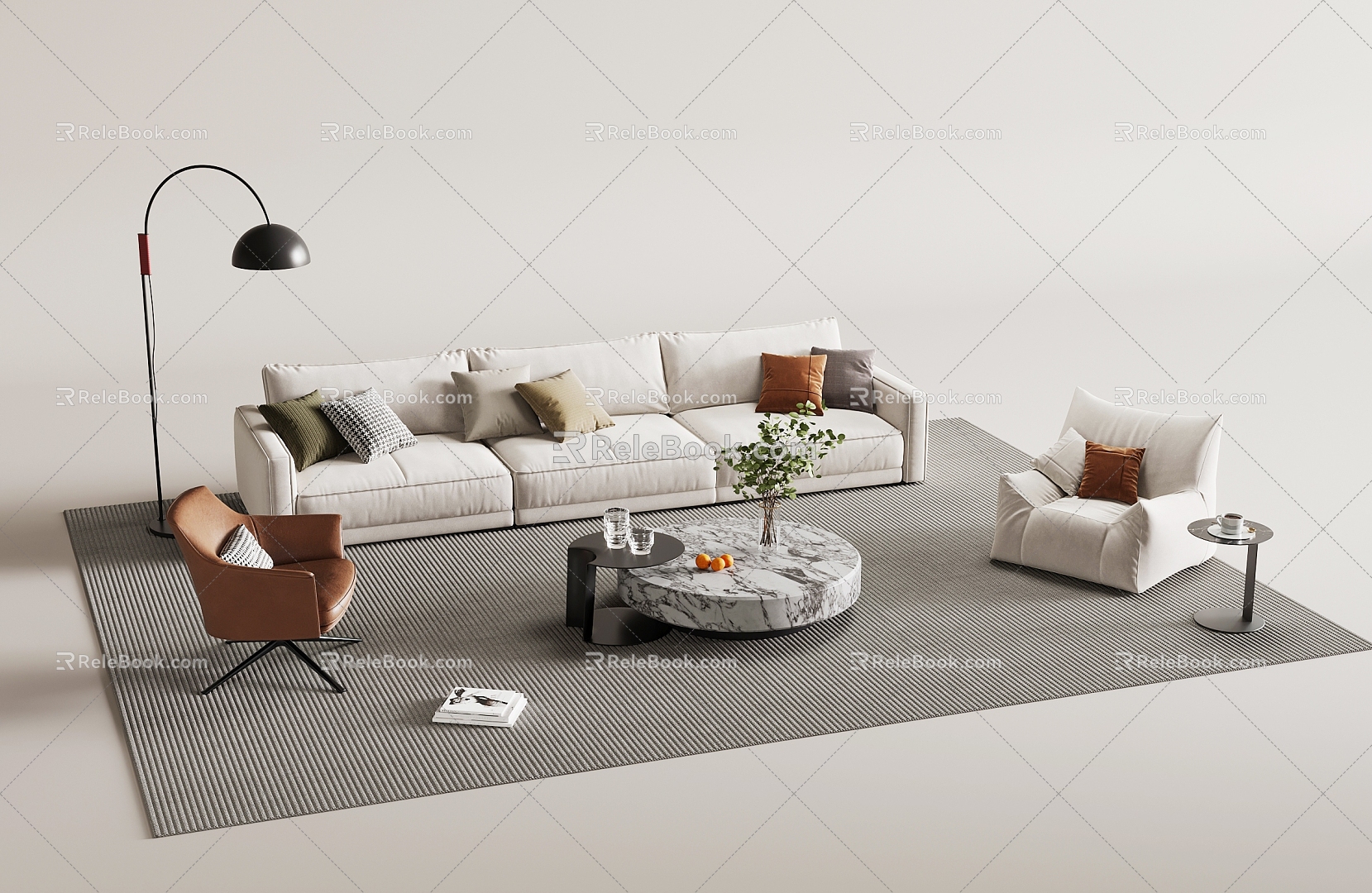 Modern sofa coffee table combination model