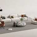 Modern sofa coffee table combination 3d model