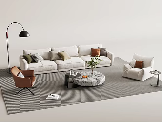 Modern sofa coffee table combination 3d model