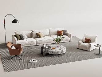 Modern sofa coffee table combination 3d model