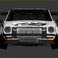 White Modified Sports Car With Open Hood Exposed Engine Red Logo And Rear Spoiler