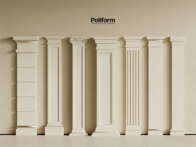 Various Poliform Columns Featuring Diverse Architectural Designs For Interiors 3d model