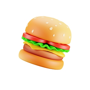 Modern Burger Food Cartoon Burger 3d model