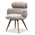 Modern Fabric Accent Chair with Soft Cushion and Gold Metal Legs for Living Room Decor