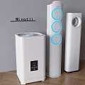 White Air Coolers With Various Designs Tower And Square With Digital Display And Blue Lights