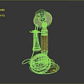 Vintage Rotary Dial Telephone Equipment With Classic Wooden Base And Metal Receiver