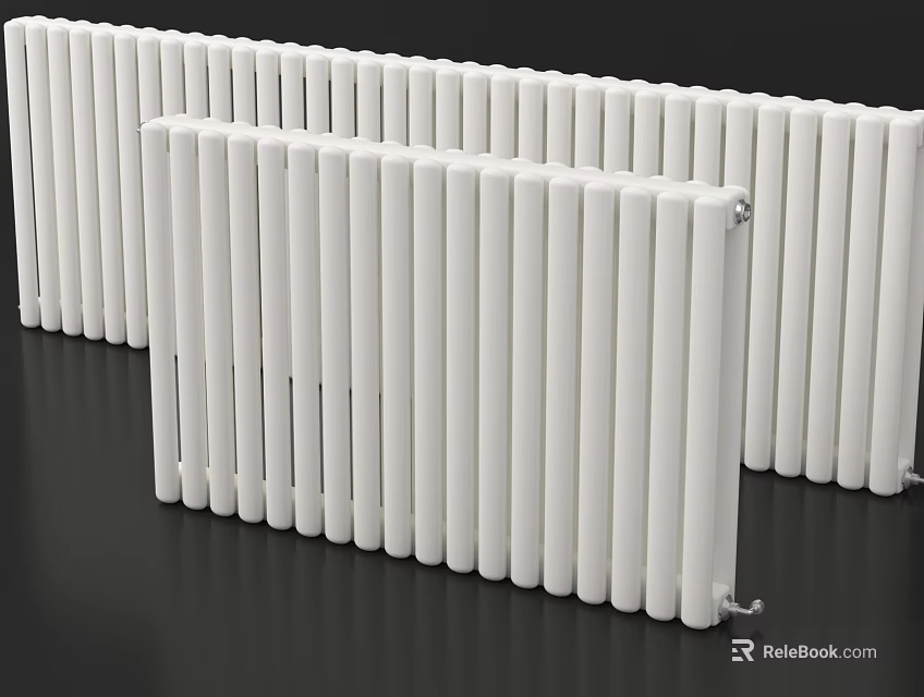 Modern White Radiators Stylish Interior Home Heating Essential Household Appliances 3d model 