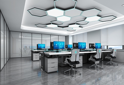 Science and Technology Office of Modern Public Office Area 3d model