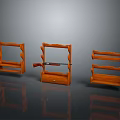 Wooden Gun Storage Racks With Central Rifle Holder And Display Shelves
