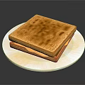 Golden Toasted Cheese Sandwich On White Round Plate