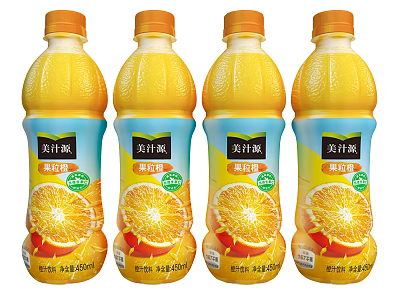 Minute Maid Pulpy Orange Juice Bottles 3d model