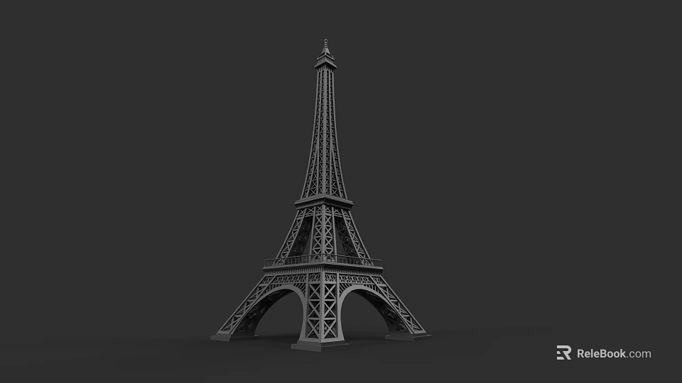 Eiffel Tower Urban Architectural Landmark With Detailed Metal Design Structure 3d model