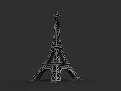 Eiffel Tower Urban Architectural Landmark With Detailed Metal Design Structure 3d model